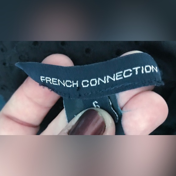 French Connection Black Eyelet High Waist Shorts 2 4 6 Parisian Whimsigoth READ - Picture 4 of 5